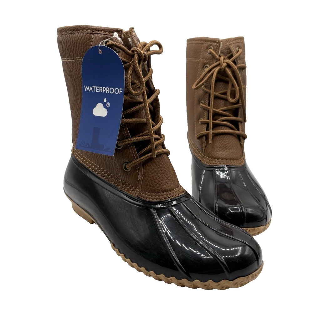 JBU Maplewood Boot Women's Size 9 M Brown Leather Faux Fur‎ Lined Waterproof NIB